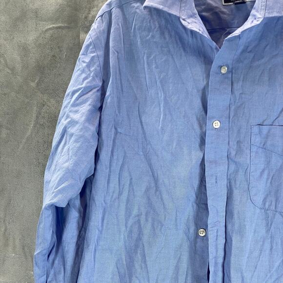 CLUB ROOM Men's Light Blue Regular-Fit Cotton Oxford Dress Shirt SZ 15.5 34/35 - Picture 3 of 9